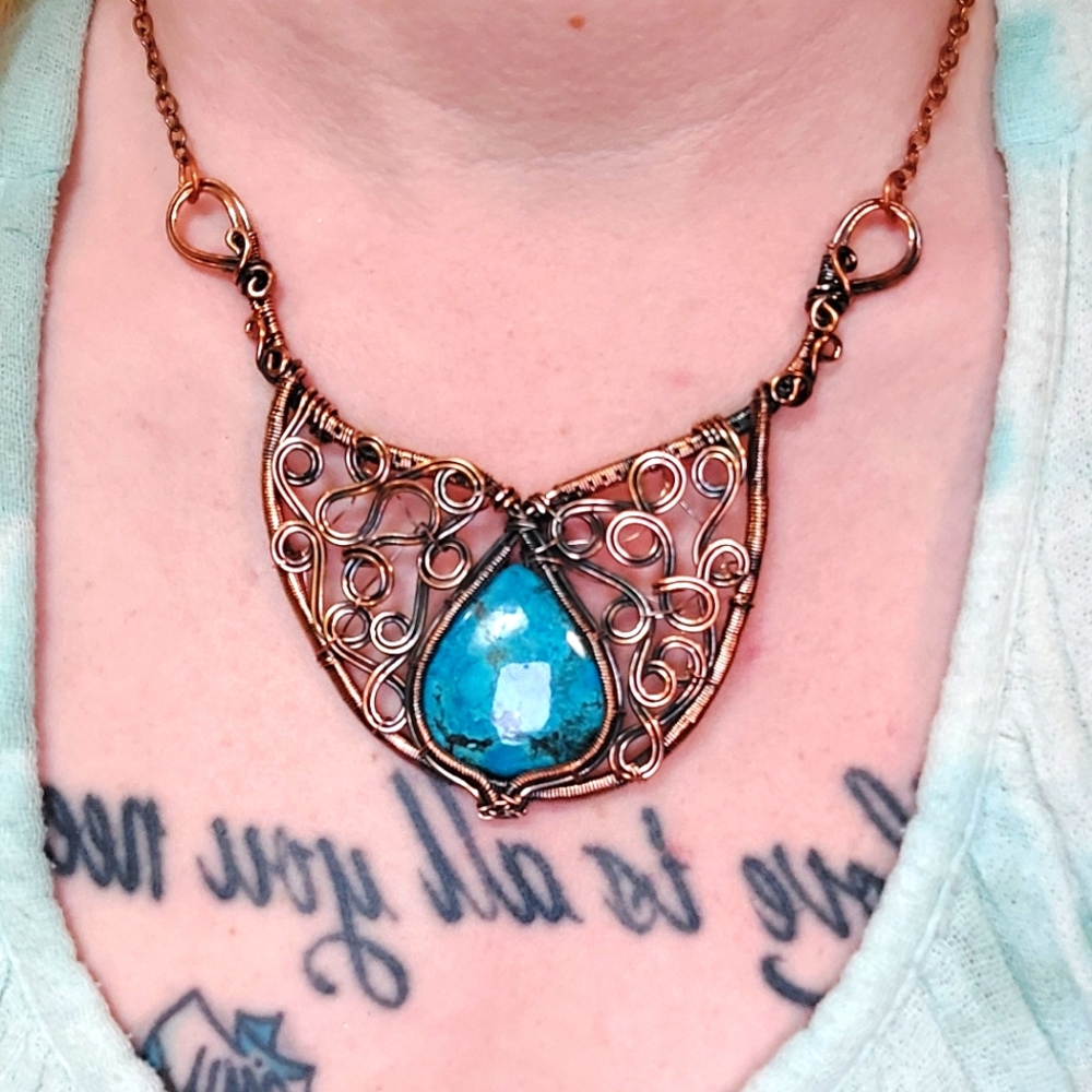 Wire Wrapped Turquoise Necklace